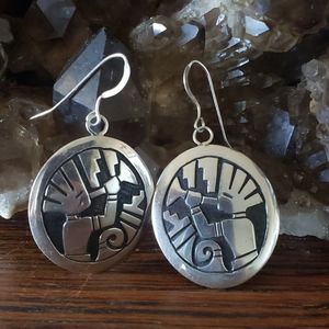 Stirling Silver Indigenous Earrings